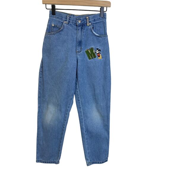 Disney Other - Vintage Mickey & Co Girls High Rise Denim Retro Jeans Mickey Embroidery Sz 10